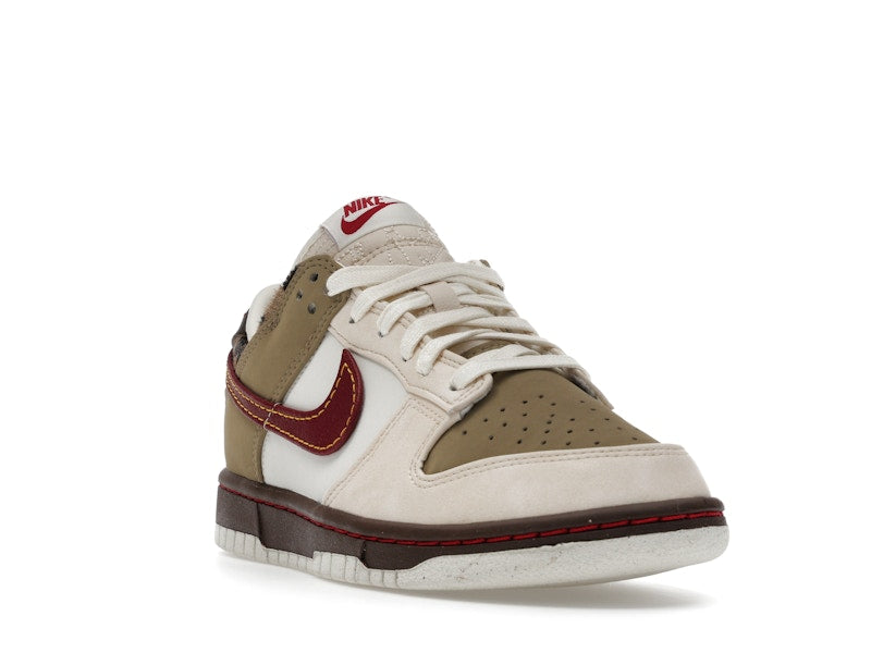 Nike Dunk Low Retro Khaki Team Red Pearl White (Women's)