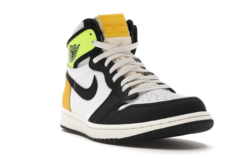 Jordan 1 Retro High White Black Volt University Gold