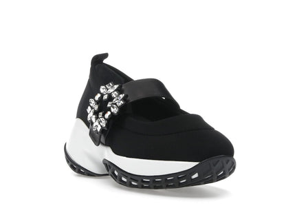 Roger Vivier Viv' Run Babies Black White Crystal Buckle (Women's)