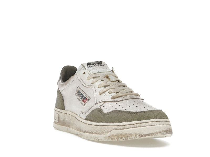 Autry Medalist Low Super Vintage White Silver Lizard