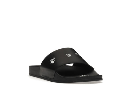 OFF-WHITE Drowning Man Logo Slides Black White FW21
