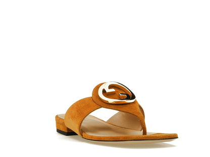 Gucci Blondie Thong Sandal Light Brown Suede