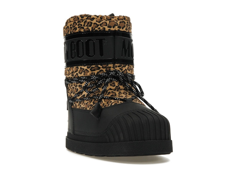 Moncler Shedir Snow Boots Palm Angels Black Leopard Print