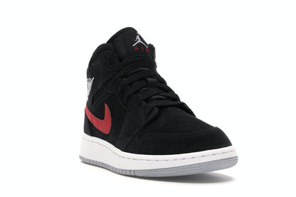 Jordan 1 Mid Multi-Color Swoosh Black (GS)
