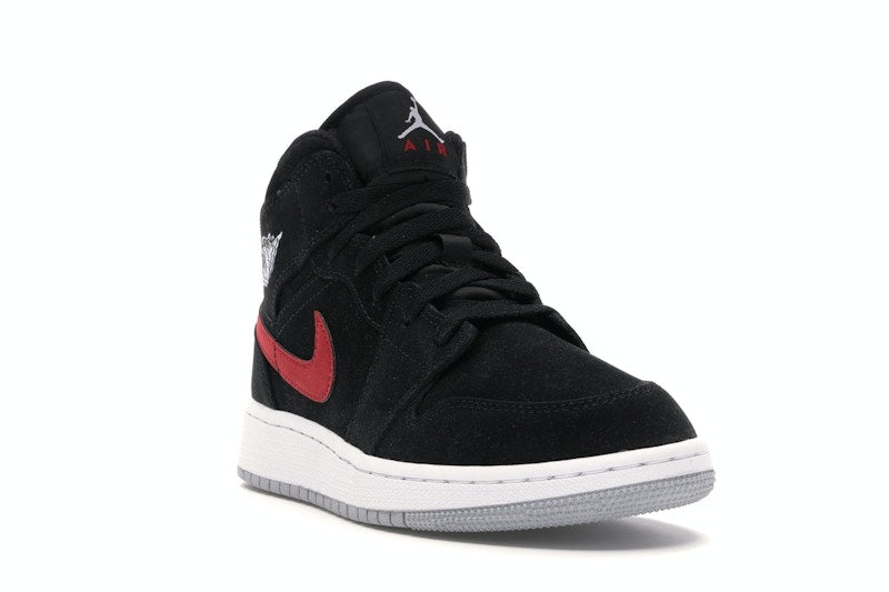 Jordan 1 Mid Multi-Color Swoosh Black (GS)