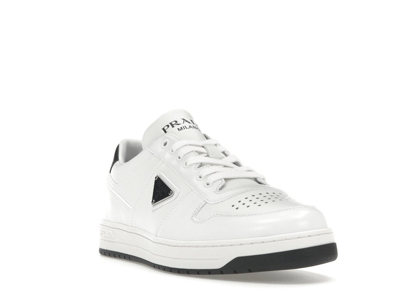 Prada Downtown Low Top Sneakers Leather White White Black