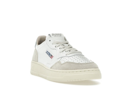 Autry Medalist Leather Low White Silver Blue Beige (Women's)