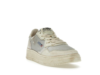 Autry Medalist Leather Low Grey White Super Vintage