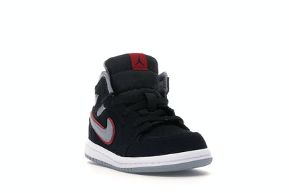 Jordan 1 Mid Black Particle Grey Gym Red (TD)
