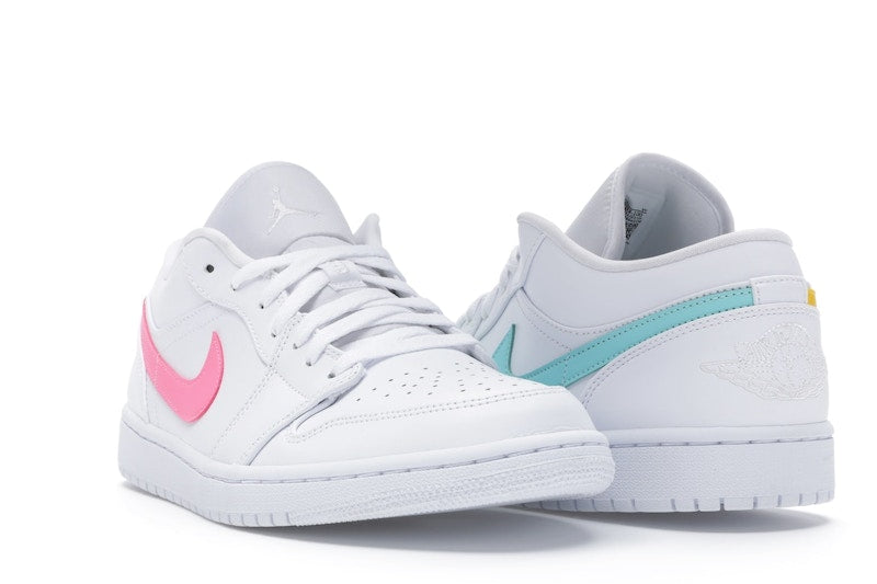 Jordan 1 Low White Multi-Color Swoosh