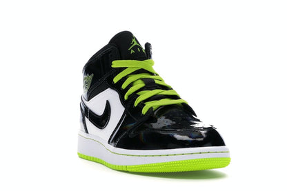 Jordan 1 Mid Black Cyber Mystic Green (GS)