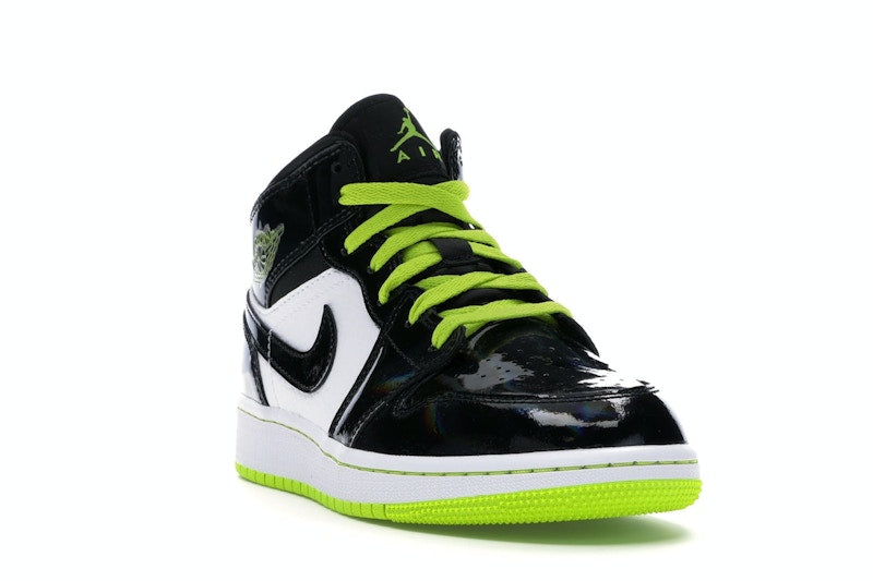 Jordan 1 Mid Black Cyber Mystic Green (GS)