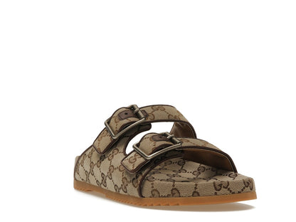 Gucci Strap Slide Sandal Beige Canvas