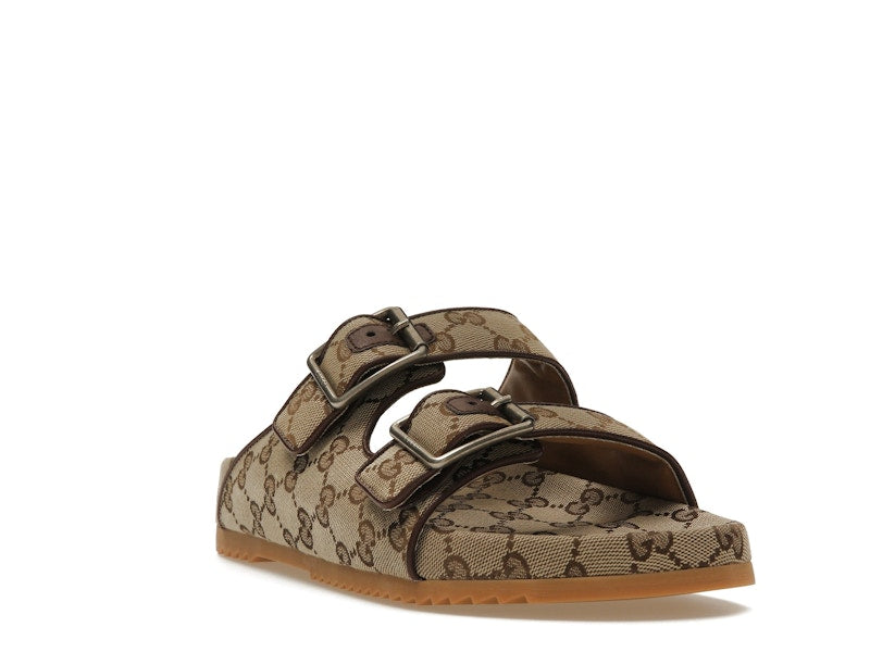 Gucci Strap Slide Sandal Beige Canvas