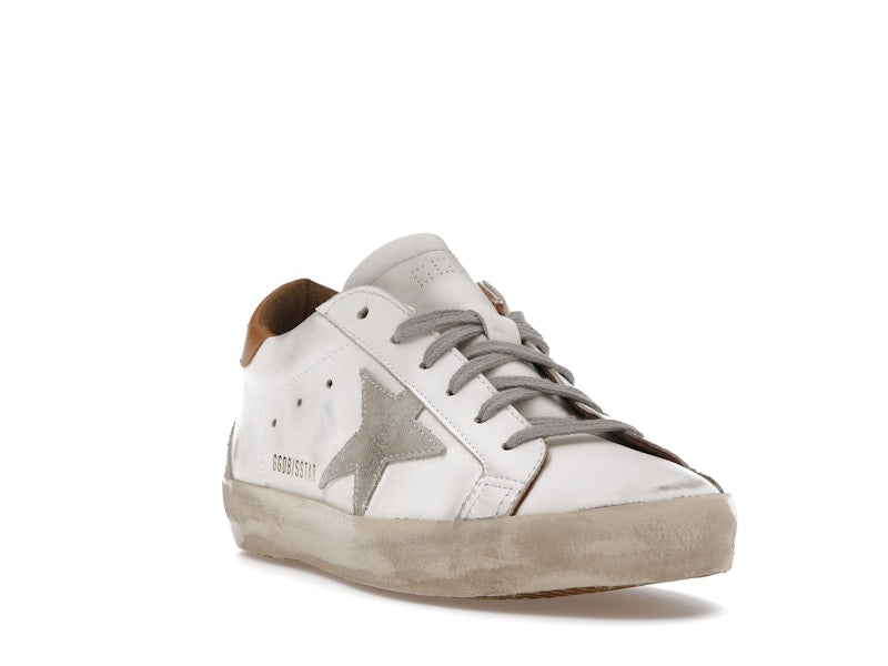 Golden Goose Super-Star White Vacchetta Tan Grey Suede Patch (Women's)