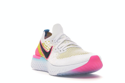 Nike Epic React Flyknit 1 White Pink Blast Citron
