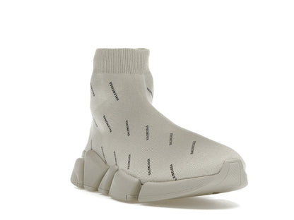 Balenciaga Speed Trainer 2.0 All Over Logo Beige