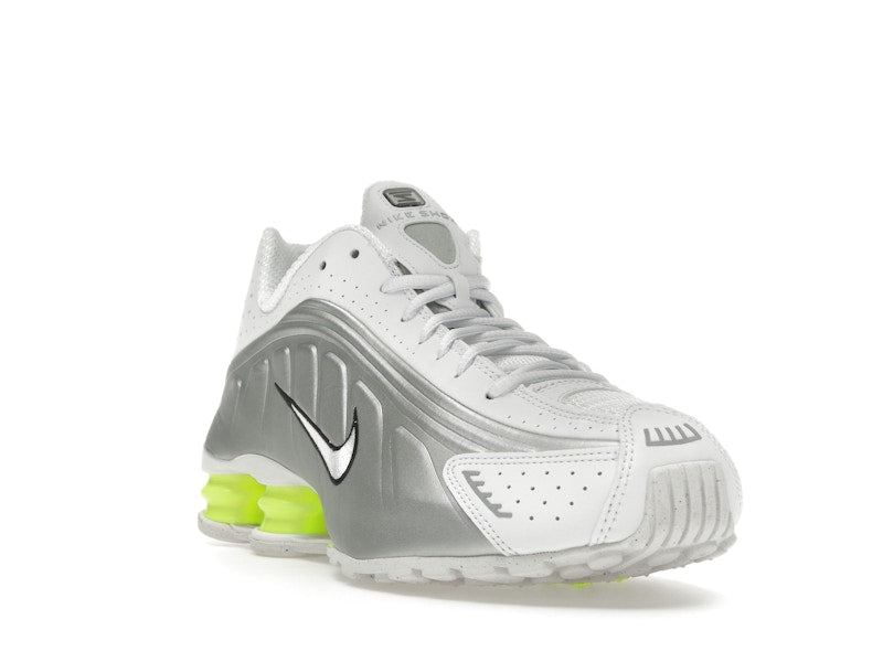 Nike Shox R4 White Metallic Silver Volt (Women's)