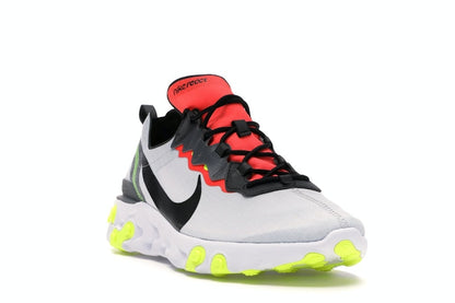 Nike React Element 55 Pure Platinum Bright Crimson Volt