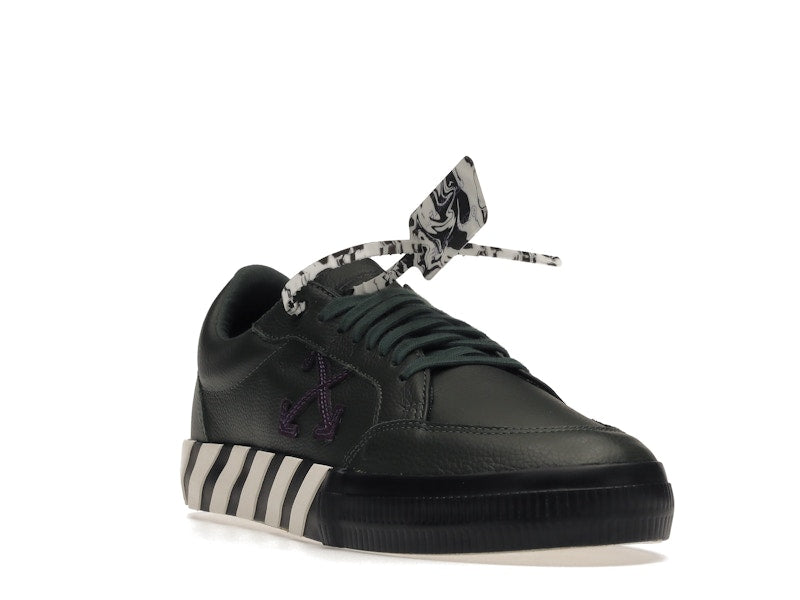 OFF-WHITE Vulc Low Dark Green Leather