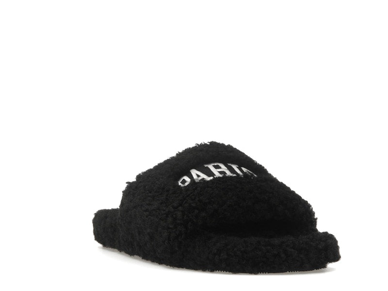 Balenciaga Paris Furry Slide Black