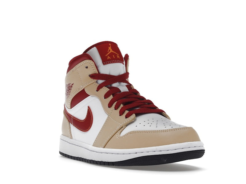 Jordan 1 Mid Light Curry Cardinal