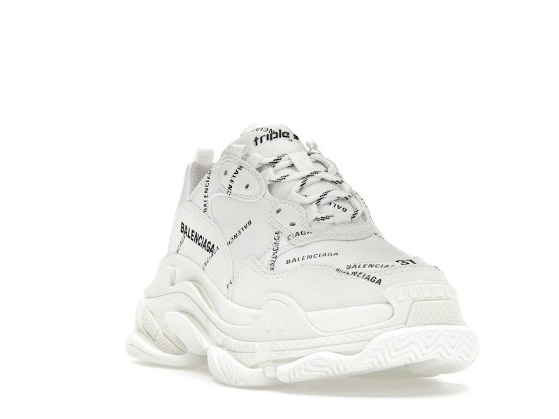 Balenciaga Triple S Allover Logo White (Women's)