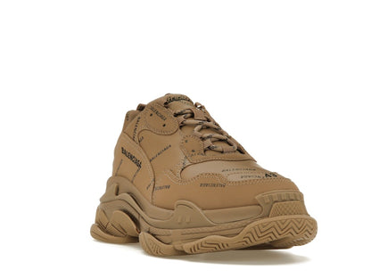 Balenciaga All Over Logo Triple S Beige