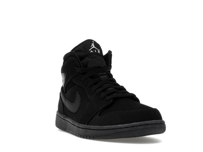 Jordan 1 Mid Black Black White