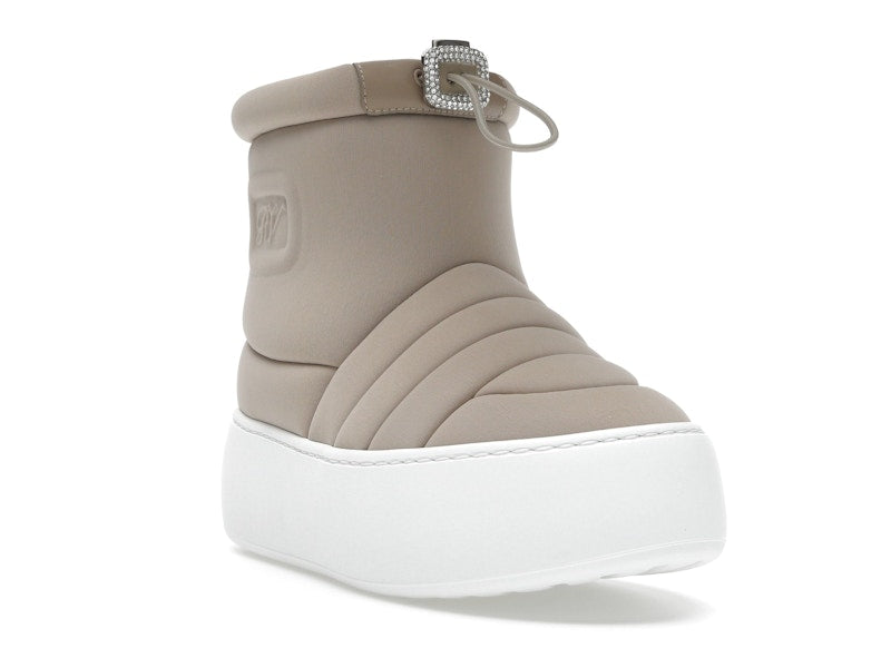 Roger Vivier Viv' Winter Puffy Ankle Boots Beige Crystal Buckle (Women's)
