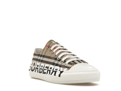 Burberry Logo Print Vintage Check Cotton Sneakers Archive Beige (Women's)
