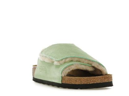Birkenstock Solana Shearling Slide Stussy Washed Green