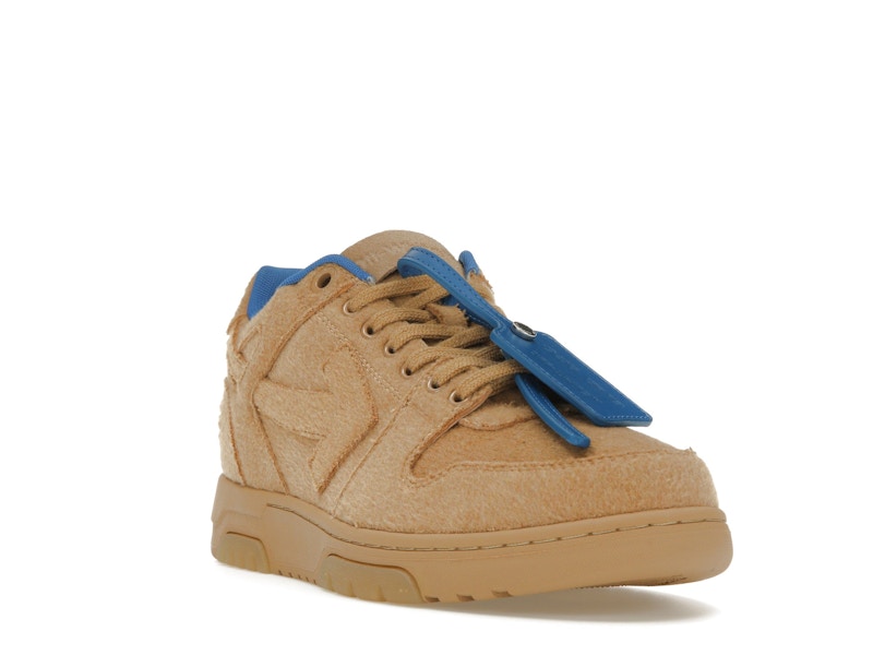 OFF-WHITE Out Of Office OOO Low Tops Camel Blue Wool