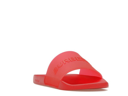 Burberry Embossed Logo Slides Bright Red
