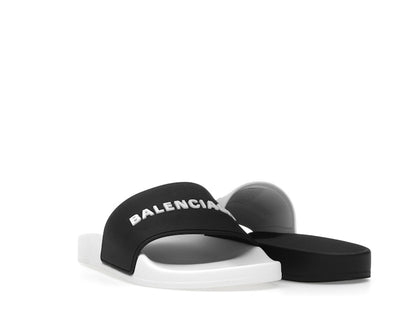 Balenciaga Pool Slides White Black (Women's)