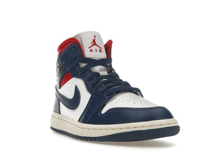 Jordan 1 Mid French Blue Gym Red (Women's)