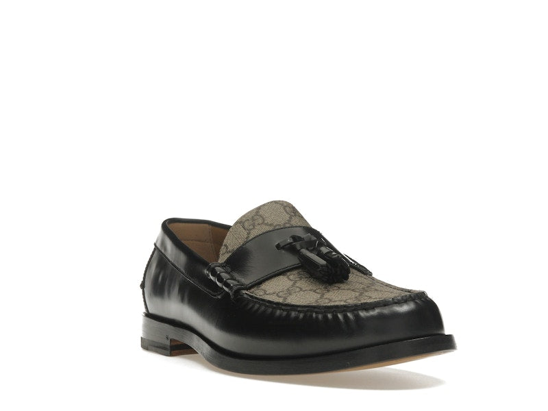 Gucci Tassel GG Canvas Loafers Black Ebony