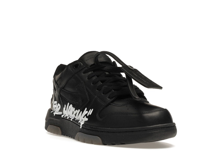 OFF-WHITE OOO Low Tops "For Walking" Black White