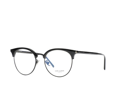Saint Laurent Round-Frame Acetate Optical Frames Black Black Transparent (SL233F-30002729-001)