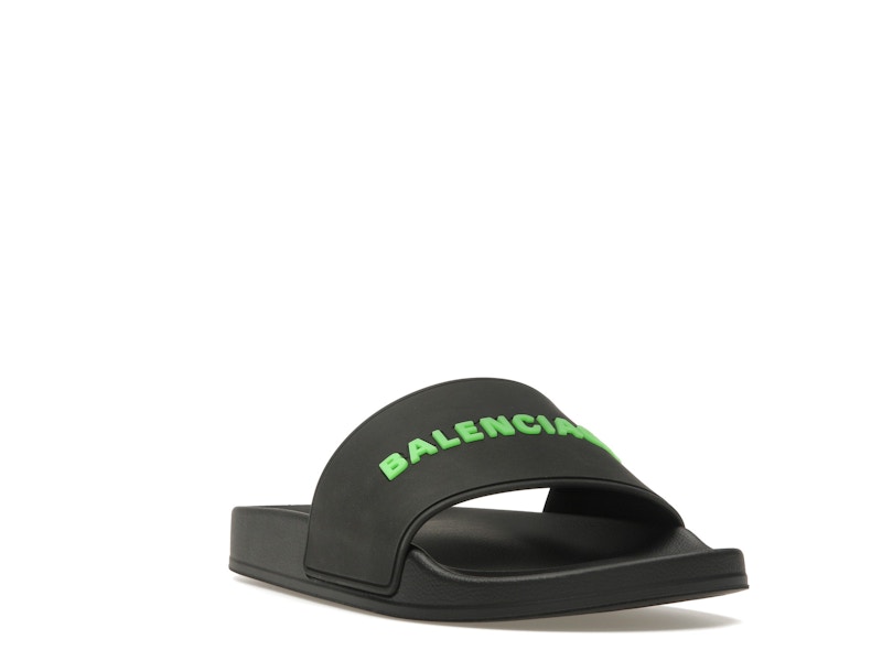 Balenciaga Pool Slide Black Fluo Green (Women's)