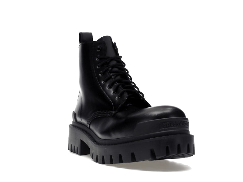 Balenciaga Strike 20mm Lace Up Boot Black