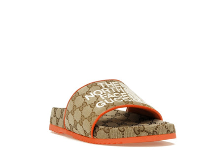 Gucci x The North Face GG Slide Orange Beige Ebony Original GG Canvas