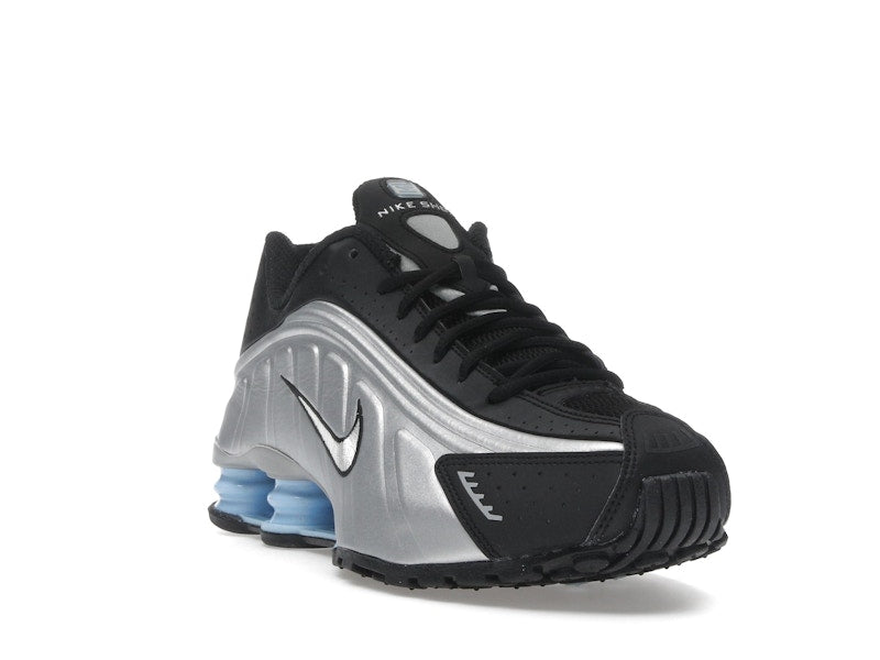 Nike Shox R4 Metallic Silver Black Psychic Blue