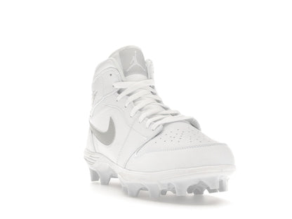 Jordan 1 Mid TD Cleat White Grey Fog