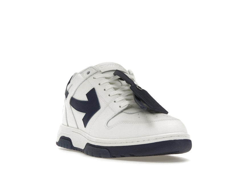 OFF-WHITE Out Of Office OOO Low Tops White Navy Blue