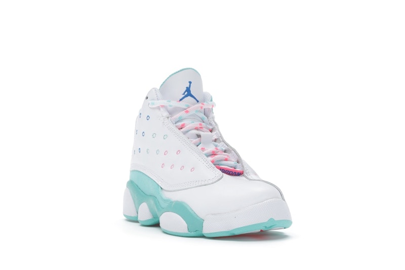 Jordan 13 Retro White Soar Green Pink (PS)