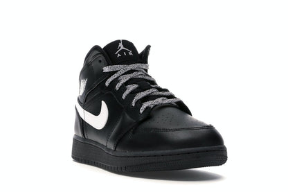 Jordan 1 Mid Black White Speckle (GS)