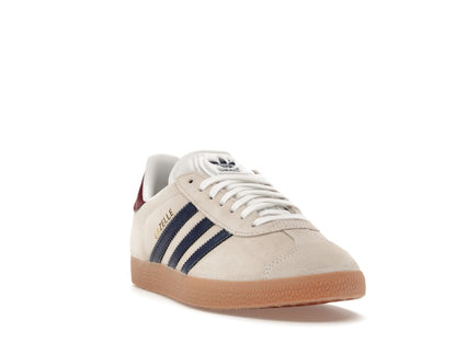 adidas Gazelle Beige Dark Blue Collegiate Burgundy