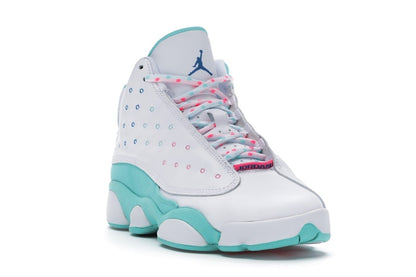 Jordan 13 Retro White Soar Green Pink (GS)