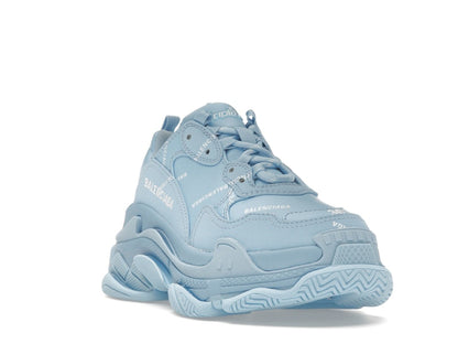 Balenciaga All Over Logo Triple S Blue Grey (Women's)